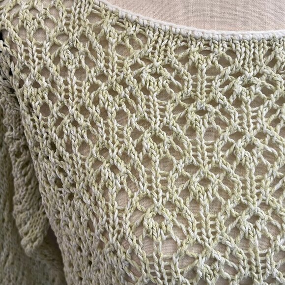 Ladies Norton McNaughton lime green/white knit sweater, Size Small - Picture 2 of 6